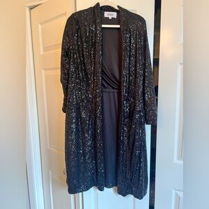 BB Dakota Black Sequin Duster Sz S